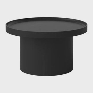 Bolia Plateau Bijzettafel - H 34 x Ø 61 cm - Zwart Gebeitst Gelakt Eiken