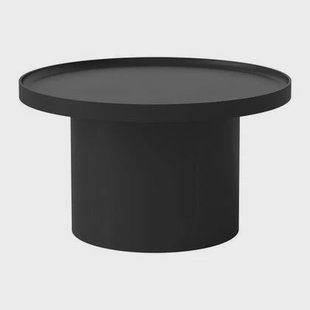 Bolia Plateau Bijzettafel - H 42 x Ø 74 cm - Zwart Gebeitst Gelakt Eiken