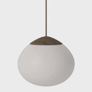 Bolia Acorn Hanglamp Ø 21 cm - Opaalglas - Donker Eiken