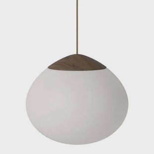Bolia Acorn Hanglamp Ø 32 cm - Opaalglas - Donker Eiken