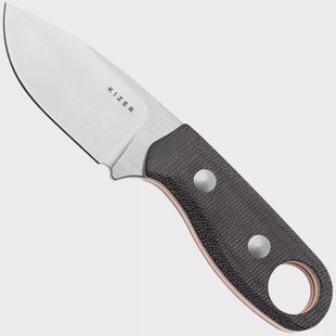 Kizer Beaver 1078A2 Stonwashed Nitro-V, Black Micarta, vaststaand mes