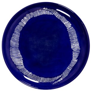 Serax Feast By Ottolenghi Dinerbord&Oslash;22.5 Set Van 2 Dark Blue/White Stripes