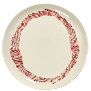 Serax Feast By Ottolenghi Dinerbord&Oslash;22.5 Set Van 2 White Swirl/Red Stripes