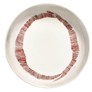 Serax Feast By Ottolenghi Diep Bord&Oslash;22 Set Van 2 White/Red Stripes