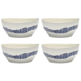 Serax Feast By Ottolenghi Kom&Oslash;16 Set Van 4 White/BlueStripes