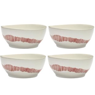 Serax Feast By Ottolenghi Kom&Oslash;16 Set Van 4 White/Red Stripes
