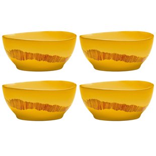 Serax Feast By Ottolenghi Kom&Oslash;16 Set Van 4 Yellow/Red Stripes