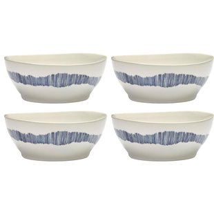 Serax Feast By Ottolenghi Kom&Oslash;18 Set Van 4 White/Blue Stripes