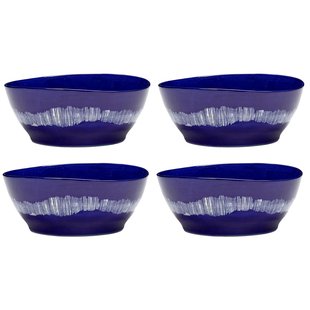 Serax Feast By Ottolenghi Kom&Oslash;18 Set Van 4 Dark Blue/White Stripes