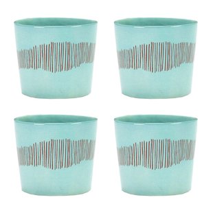 Serax Feast By Ottolenghi Mok 15cl Set Van 4 Azure/Red Stripes