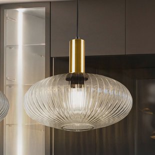 Schuller Valencia Hanglamp Norma, Ø 30 cm, zwart/helder, glas, E27