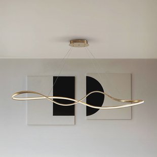 Schuller Valencia LED hanglamp Lia, goudkleurig, CCT, afstandsbediening, metaal