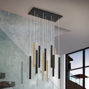 Schuller Valencia LED hanglamp Varas dimbaar, 11-lamps, goud/zwart, metaal