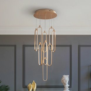 Schuller Valencia LED hanglamp Colette, 9-lamps, rond, roségoud