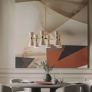 Stilnovo hanglamp Megafono, 80 cm, ivoorkleurig, 12-lamps