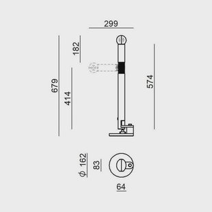 Stilnovo tafellamp Periscopio, wit, hoogte 68 cm, metaal