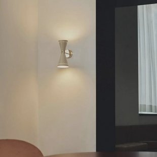 Stilnovo wandlamp Megafono, ivoorkleurig, 14 cm, 2-lamps.