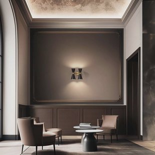 Stilnovo wandlamp Megafono, zwart, breedte 33 cm, 4-lamps.