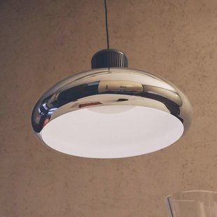 Stilnovo LED hanglamp Trepiù, chroom/zwart, Ø 40 cm