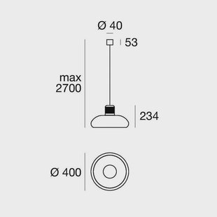 Stilnovo Trepiù LED hanglamp, wit/zwart, Ø 40 cm