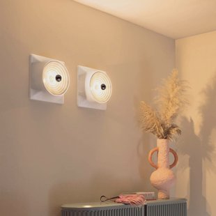 Stilnovo plafondlamp Goletta, glanzend rood/wit, lengte 36 cm