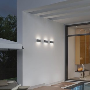 LED buiten wandlamp CMD 9070, 17 cm, antraciet, IP54, omhoog/omlaag