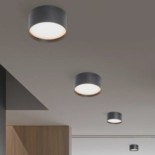 LED plafondlamp CMD 9092, Ø 12 cm, antraciet, IP44, metaal