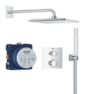 GROHE Precision Thermostat Perfect shower set met Vitalio Rain Mono 310 Cube Chroom