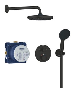 GROHE Precision Thermostat Perfect shower set met Vitalio Start 250 Mat Zwart