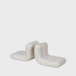 Tom Dixon - Stone Bookends 2 pcs. Beeldhouwwerk White