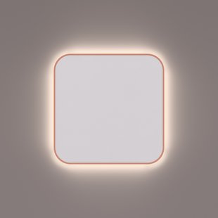 Toiletspiegel Hipp Design SPM T06 Rechthoek 35x35 cm Met Afgeronde Hoeken En Verlichting Koper