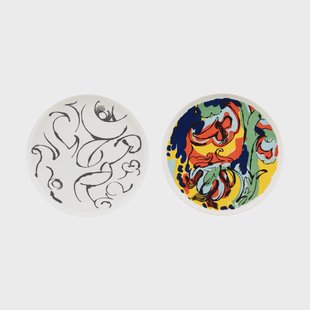 Marimekko Vildstjälk & Kraftmo bord Ø25 cm 2-delig White-black-multi