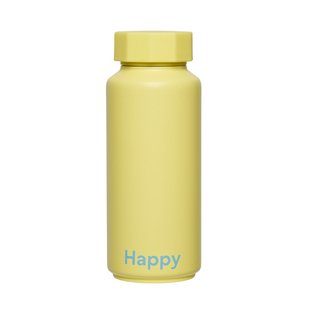 Design Letters Design Letters thermosfles Happy-geel Design Letters Design Letters thermosfles Happy-geel