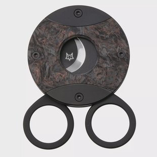 Fox Circle Cigar Cutter 744-CFD, PVD Sandvik 12C27, Dark Matter Fatcarbon Titanium, sigaarknipper