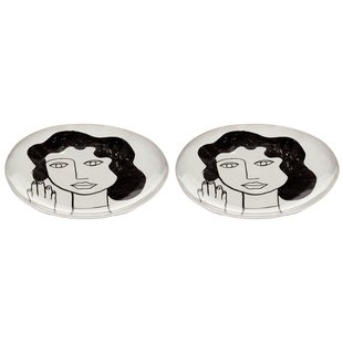 Serax La M&egrave;re By Marie Michielssen Dinerbord &Oslash;25 Set Van 2 Off-White/Black La M&eacute;re