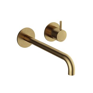 Hotbath Cobber Afbouwdeel - voor wastafelkraan - 25cm uitloop - Living colours - Geborsteld Messing CB105EXT25BB