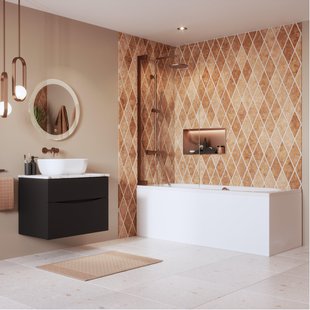 Crosswater Asura scharnierend badscherm - 90x150cm - geborsteld brons AUBSBZC0900