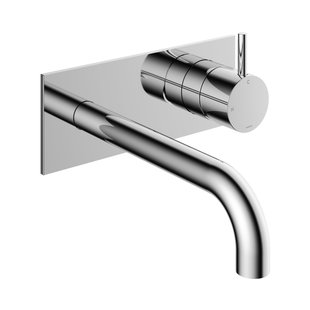 Hotbath Cobber afbouwdeel inbouw wastafelmengkraan met achterplaat en 18 cm uitloop chroom CB006EXT18CR