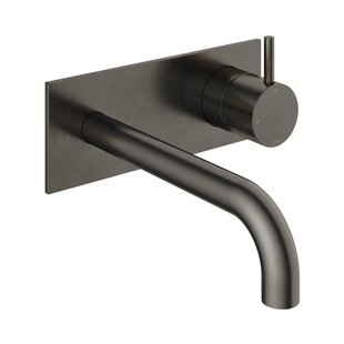 Hotbath Cobber afbouwdeel inbouw wastafelmengkraan met achterplaat en 18 cm uitloop verouderd ijzer CB006EXT18AI