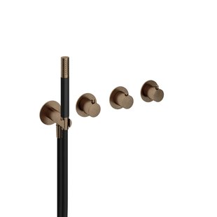 Hotbath Cobber afbouwdeel inbouw badendouche thermostaat met 2 stopkranen zonder uitloop verouderd messing CB7071EXTAB