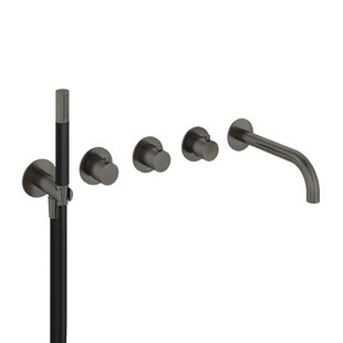 Hotbath Cobber afbouwdeel inbouw bad thermostaat met 2 stopkranen met uitloop verouderd ijzer CB7072EXTAI