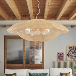 MARKET SET hanglamp Coquillage, 110 cm, naturelkleurig rotan