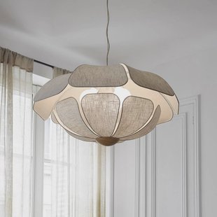 MARKET SET hanglamp Coquillage, 70 cm crèmekleurig, linnen