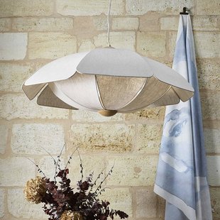 MARKET SET hanglamp Coquillage, 110 cm crèmekleurig, linnen