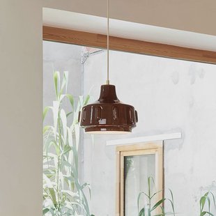 MARKET SET hanglamp Jimmy, Ø 25 cm, bruin, keramiek