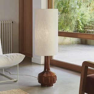 MARKET SET vloerlamp Jimmy, bruin/beige, hoogte 121 cm