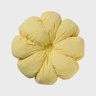 Kussen bloem - geel - ø42 cm