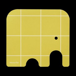 Muurla Elephant glasonderzetter 11x10 cm Yellow