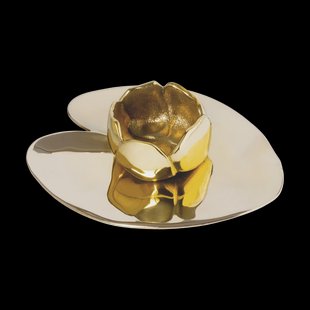 Hilke Collection Ninfea piccola kandelaar Vernikkeld messing