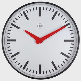 NeXtime - Stationsklok - 25cm - Stille wandklok - Wit - nXt by NeXtime
